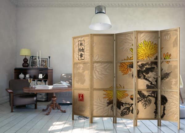 Japanischer Paravent - Japanese Style: Chrysanthemums II [Room Dividers] – Bild 2