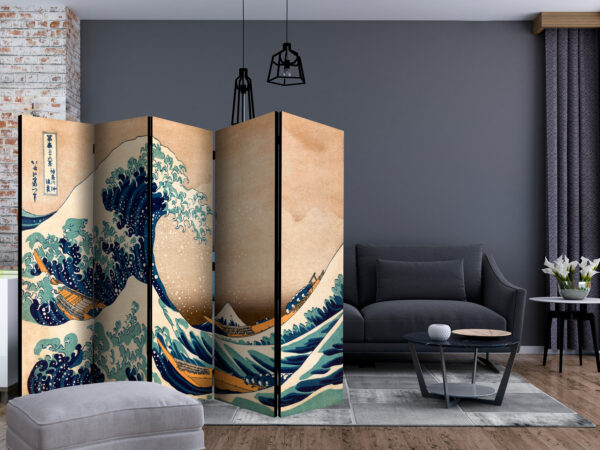 Paravent - Hokusai: The Great Wave off Kanagawa (Reproduction) II [Room Dividers] – Bild 2