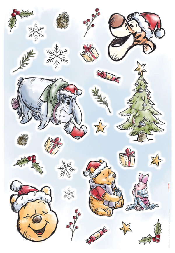 Wandsticker-Selbstklebefolie - Winnie Pooh Christmas – Bild 2