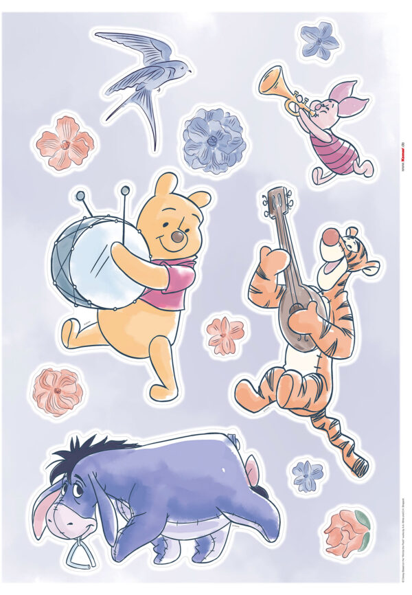 Wandsticker-Selbstklebefolie - Winnie the Pooh Flowers & Music – Bild 2