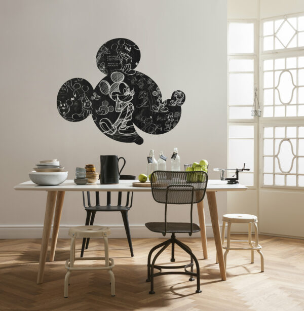 Selbstklebende runde Vliestapete - Mickey Head Illustration