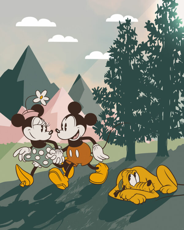 Fototapete - Mickey & Minnie Embrace Nature – Bild 2
