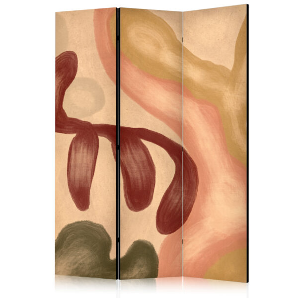 Paravent - Worn Figures - Shapes in Lime Wash Technique in Warm Colors [Room Dividers]