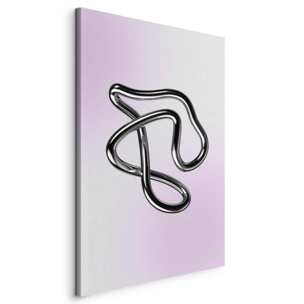 Leinwandbild - Silver Intricacies - Fluid Metallic Figure on a Gradient Background