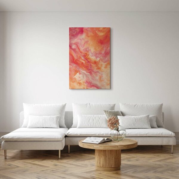 Leinwandbild - Fiery Colors - Dynamic Shapes in Colors of Fire and Pink – Bild 2