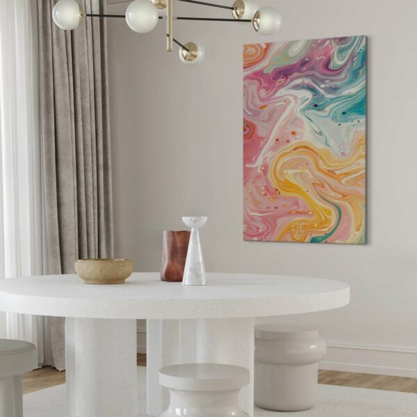 Leinwandbild - Colorful Chaos - Dynamic Shapes in Shades of Pink Yellow and Blue – Bild 2