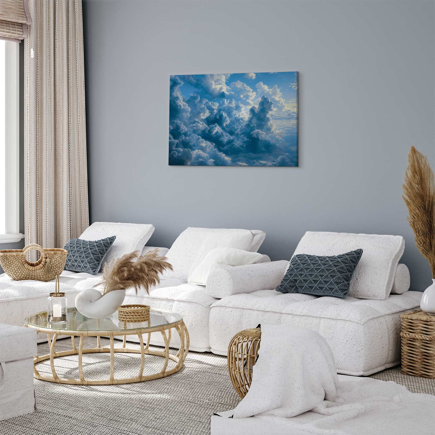 Leinwandbild - Ocean in the Air: Waving Clouds Reflecting Morning Light – Bild 2