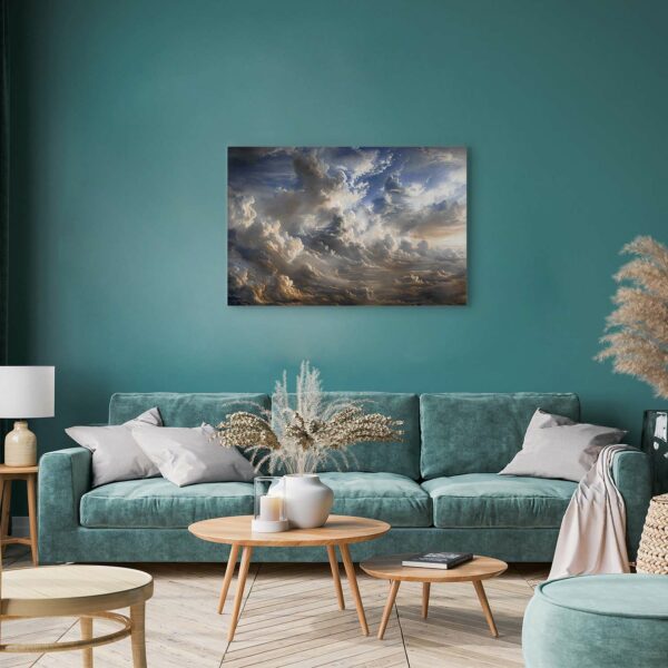 Leinwandbild - Golden Reflections on Clouds Foretelling Dusk – Bild 2
