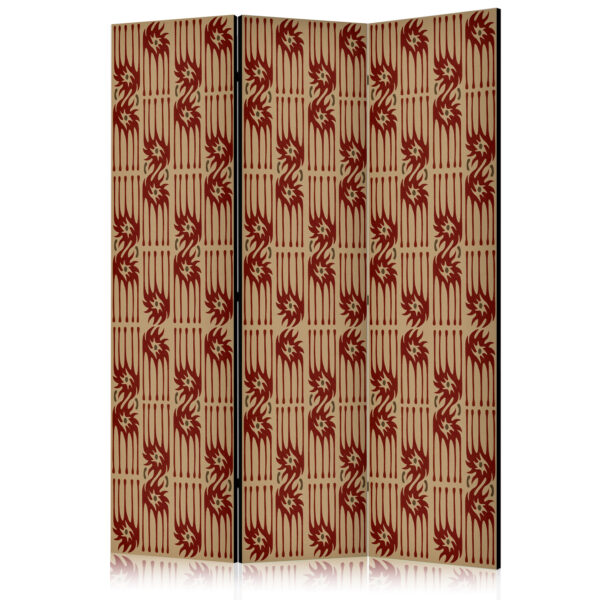 Paravent - Predatory Features - Red Abstract Shapes Inspired by Tribal [Room Dividers]