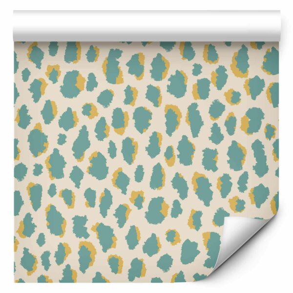 Tapete - Giraffe Pattern - animal pattern in turquoise spots on a light background. – Bild 2