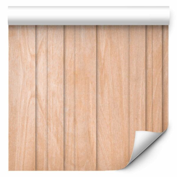 Tapete - Light Wood - Vertical panels in a warm beige shade. – Bild 2