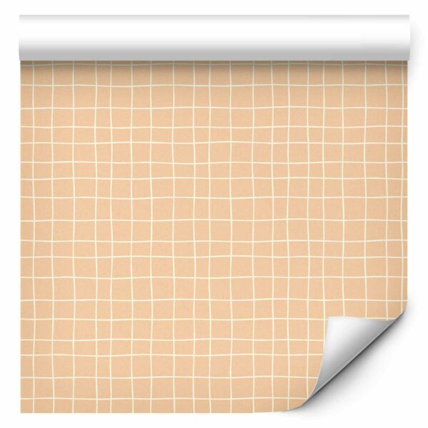 Tapete - Waving Lines - Creamy Grid on a Noisy Pastel Background – Bild 2