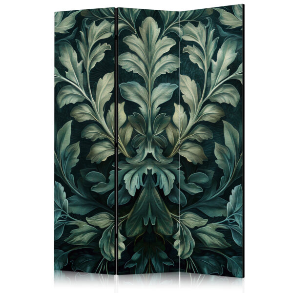 Paravent - Dark Green Victorian Leaves - Botanical Carved Composition [Room Dividers]