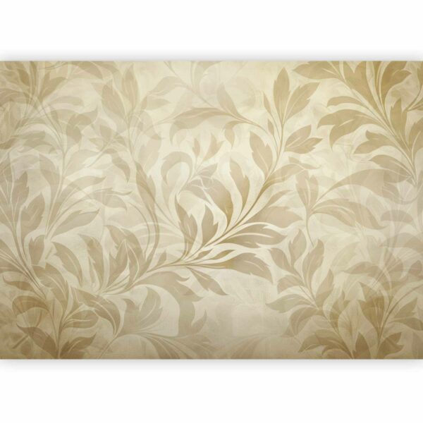 Fototapete - Botanical Motif with Leaves and Vines in Sand Colors – Bild 2