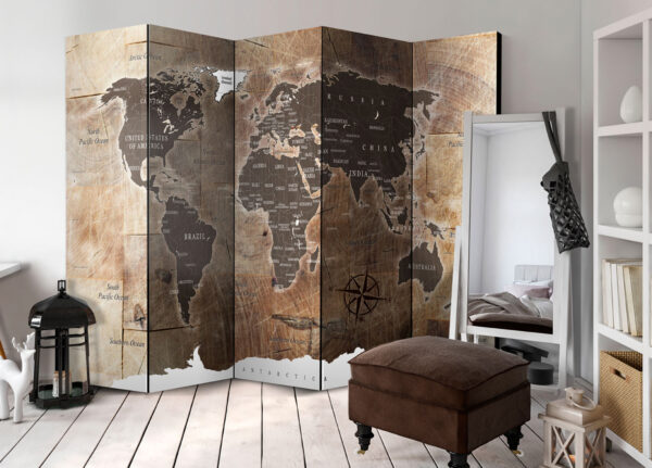 Paravent - Map on the wood [Room Dividers] – Bild 2