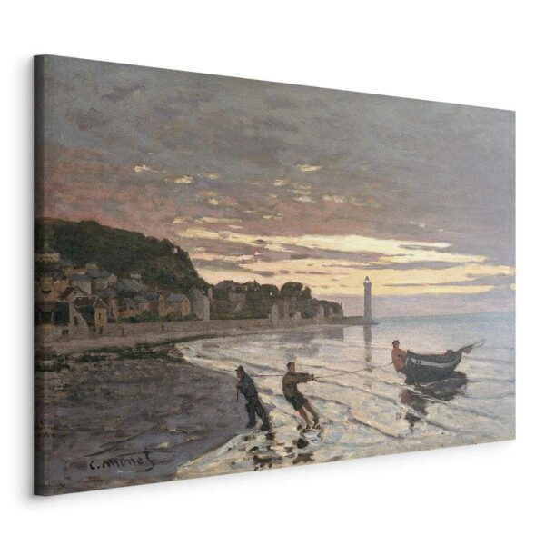 Leinwandbild - Hauling a Boat Ashore, Honfleur