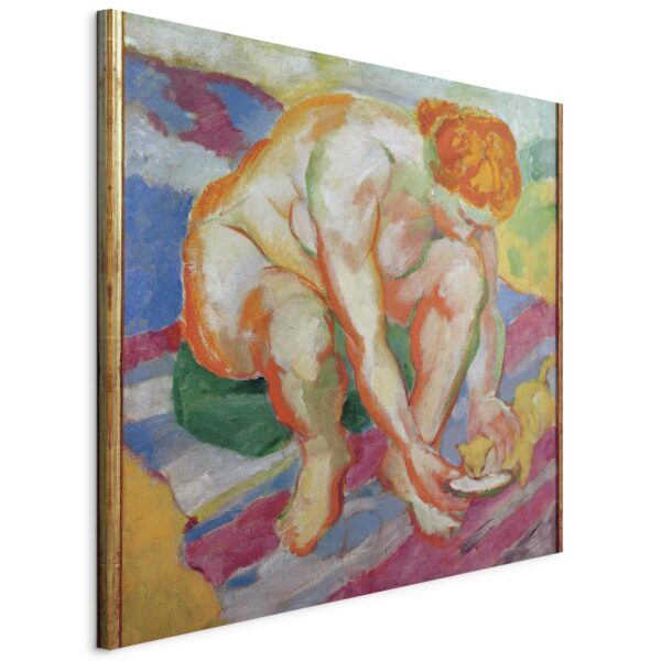 Leinwandbild - Nude with cat (Franz Marc) – Bild 2