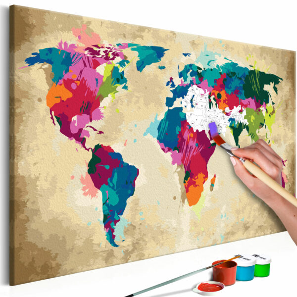 Malen nach Zahlen - World Map (Colourful)