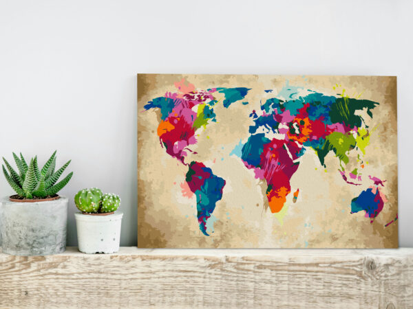 Malen nach Zahlen - World Map (Colourful) – Bild 2