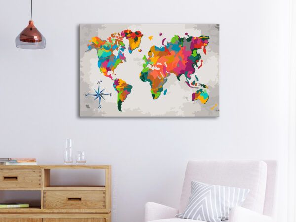 Malen nach Zahlen - World Map (Compass Rose) – Bild 2