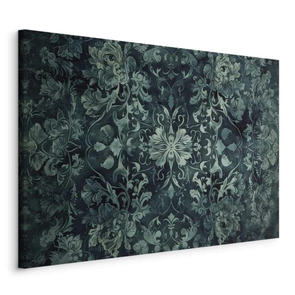 Leinwandbild - Oriental Pattern Carpet: Emerald Ornaments and Worn Patterns
