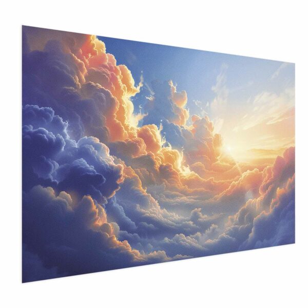 Poster - Sunset Over a Cloudy Sea: A Wonderful Symphony of Colors