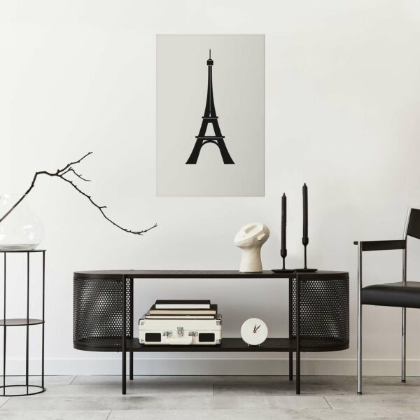 Poster - Eiffel Tower Simple Black-and-White Graphic – Bild 2