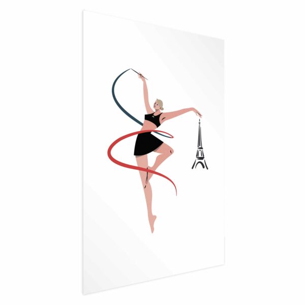 Poster - Illustration of a Woman with a Ribbon - Artistic Gymnastics