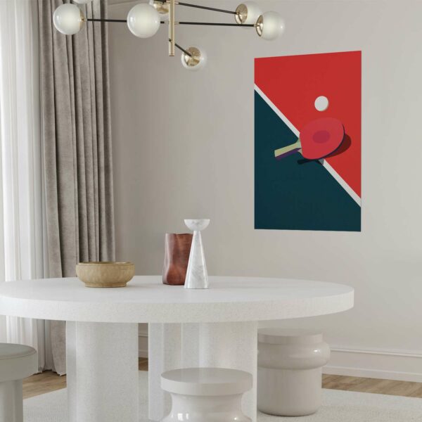 Poster - Table Tennis - Ball and Racket on a Table – Bild 2